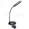 Kép 2/6 - V-TAC LED asztali lámpa 5W 3 az 1-ben vezeték nélküli telefon töltővel - fekete