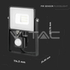 Kép 7/10 - V-TAC Led mozgásérzékelős reflektor 10W SAMSUNG chip 4000K fekete színű