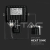 Kép 10/10 - V-TAC Led mozgásérzékelős reflektor 10W SAMSUNG chip 4000K fekete színű