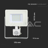 Kép 11/11 - V-TAC Led mozgásérzékelős reflektor 30W SAMSUNG chip - fehér - 4000K