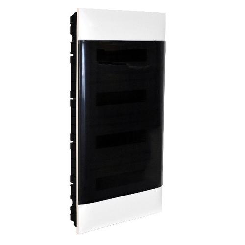 LEGRAND 135154 PRACTIBOXS - SÜLLYESZTHETŐ KISELOSZTÓ, ÁTLÁTSZÓ FÜSTSZÍNŰ AJTÓVAL, VÉDŐFÖLD ÉS NULLA ELOSZTÓKAPOCCSAL, 4 SOR 12 MODUL