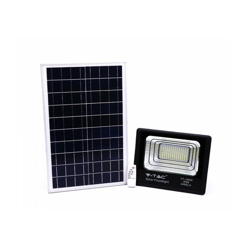 V-TAC 35W LED napelemes (SOLAR) reflektor távirányítóval 120° 4000K fekete házas A++ - 8576