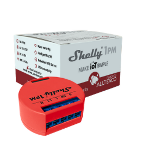 Shelly 1PM egycsatornás Wi-Fi-s okosvezérlés áramfogyasztásmérés funkcióval