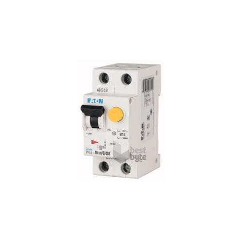  EATON Áramvédő(FI)-kismegszakító 1P+N 16A C-jelleg 0.03A A-típus 6kA/61009-1 PFL6-16/1N/C/003-A