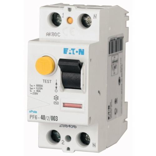 Eaton Áram-védőkapcsoló (Fi-relé) 2P 40A 0.03A AC-típus 6kA analóg PF6-40/2/003
