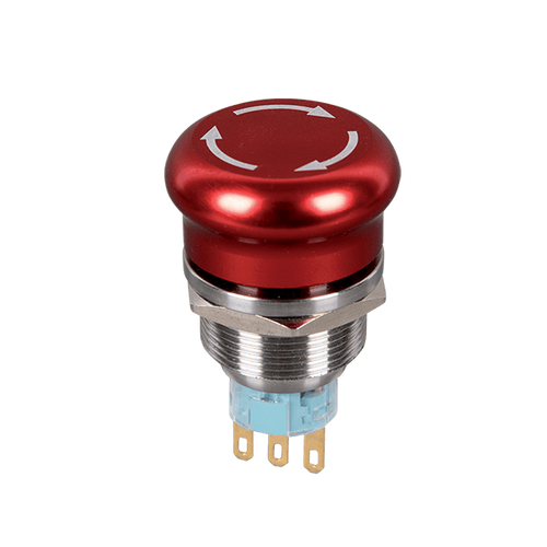 Nyomókapcsoló gomba fém EL-2211T 1NO+1NC IP65