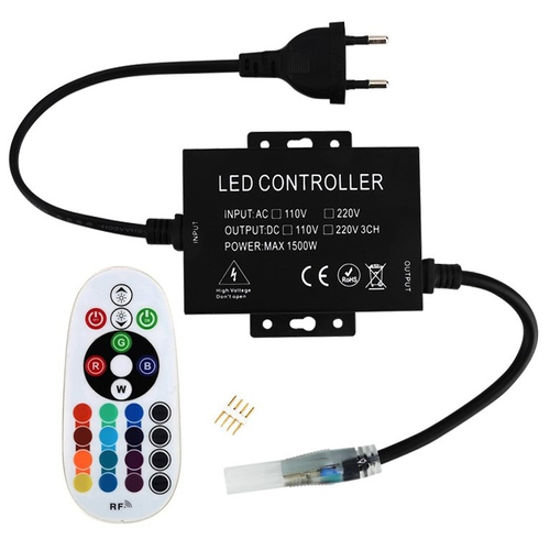 LED Szalag 220V RGB RF Távirányító és Vezérlő max. 100m LED-szalaghoz - Avide