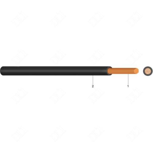 MCSKH (H05V-K) 300/500V  1X0,5 MM2 FEKETE   PVC szig. sodrott réz erű