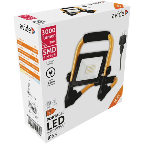 Avide LED Reflektor Slim SMD 30W állványos 1.5m NW 4000K