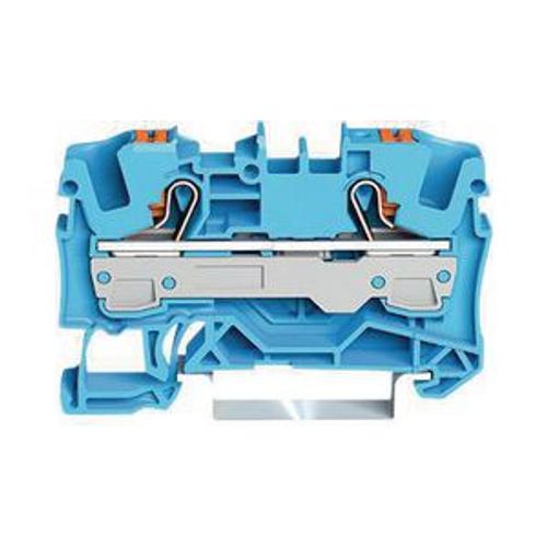 Kék nyomógombos sorkapocs 6mm2 TS35 - 2206-1204 