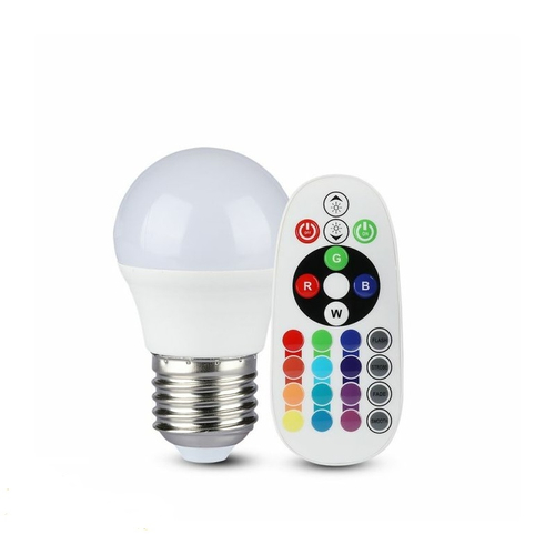 V-TAC Led kisgömb E27 G45 3,5W 180° RGB + 4000K infra lámpa távirányítóval